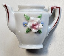 Vintage Porcelain Miniature Teapot Made in Occupied Japan for Dollhouse Doll