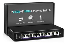 10Gbe Ethernet Switch Unmanaged with 2 x 10Gb RJ45 Ports ➕ 8 x 2.5Gb Base-T Port