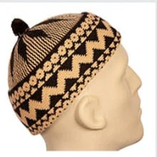 Brown-Beige Kufi Hat Muslim Prayer Cap Topi Taqiya Peci Takke Taqiyah  Islamic