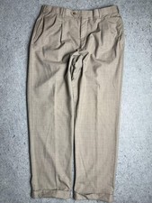 Brooks Brothers Dress Pants Mens 36x29 Beige 1818 Madison Wool Pleated Cuffed