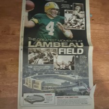 Green Bay Packers Greatest Moments at Lambeau Field Vintage Newspaper Section