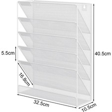 STRONGER WALL MOUNTED 6 TIERS MAGAZINE LITERATURE HOLDER RACK HANGING FILE PAPER