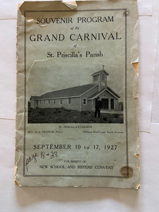 Souvenir Program of Grand Carnival St Priscilla's Parish 1927 George Cassidy