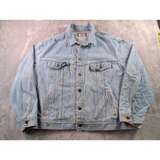 Vintage Lee Authentic Denim Jacket XXL Light Wash Blue Cotton Made in USA