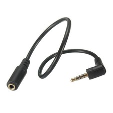 3.5mm 4Pole 90 Angled Male to Female AUX OMTP interchange CTIA Cable New