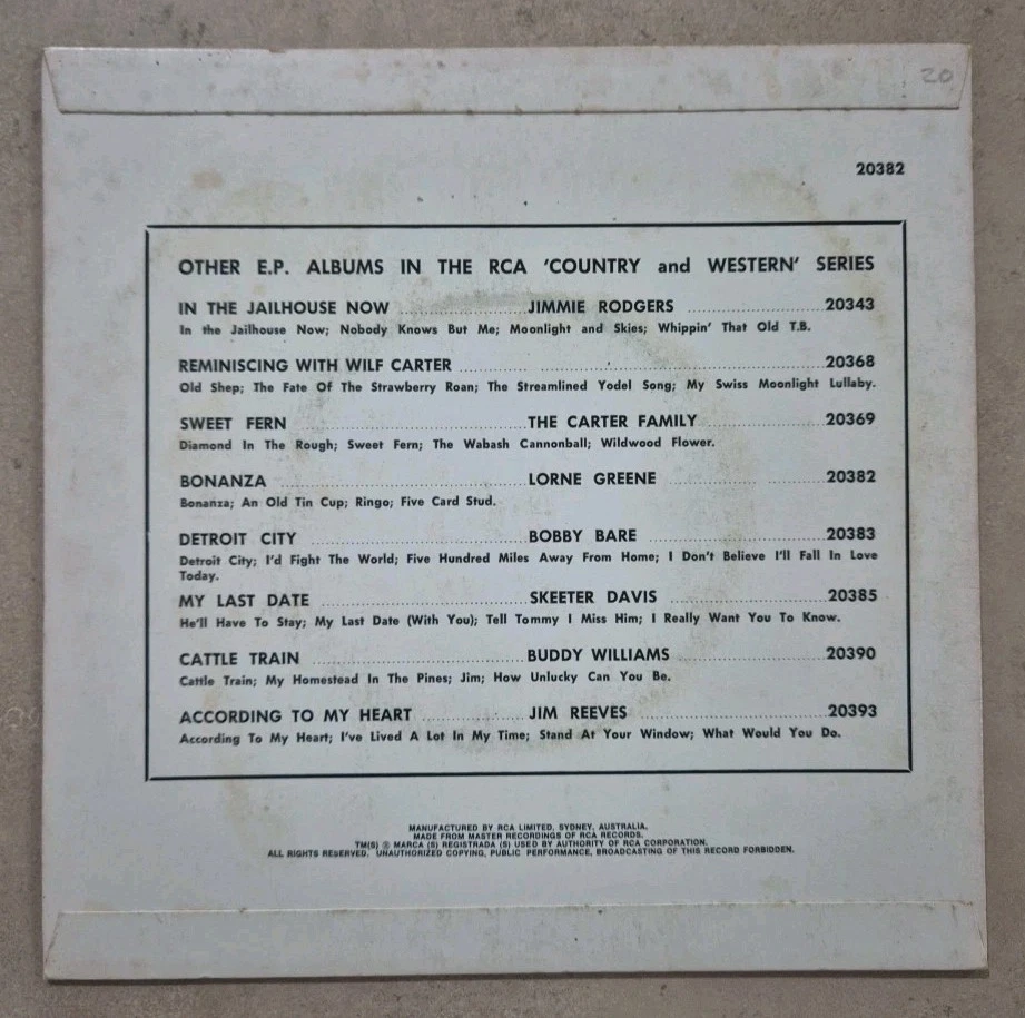 Lorne Greene – Bonanza (RCA Victor)
