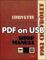 1982 Corvette Werkstatthandbuch Auf USB Reparaturdienst Chevrolet Chevy