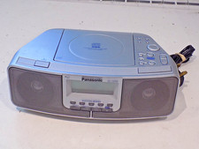 Panasonic RC-CD500 CD LCD Clock Radio Silver Quality Sound Tested and working