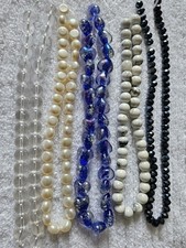5 x 36cm strands of unidentified gems/beads no packaging BARGAIN LOT. 