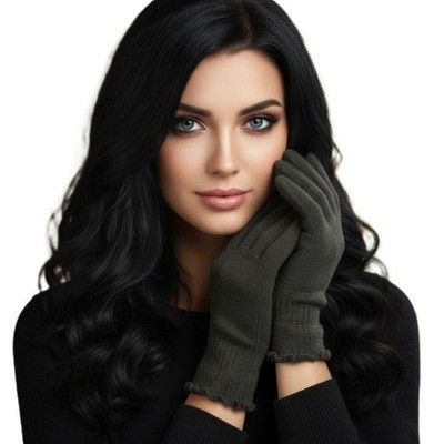 Women's 100% Cashmere Knit Gloves Made in Italy 13 Colors