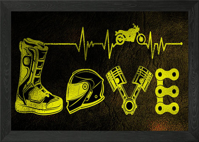 Motorrad Liebe Gerahmtes Wandbild Poster Leinwanddruck Bild