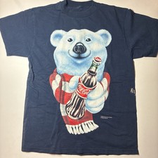 Coca Cola Polar Bear 1995 Promo T-Shirt Size:L Made In USA Vintage