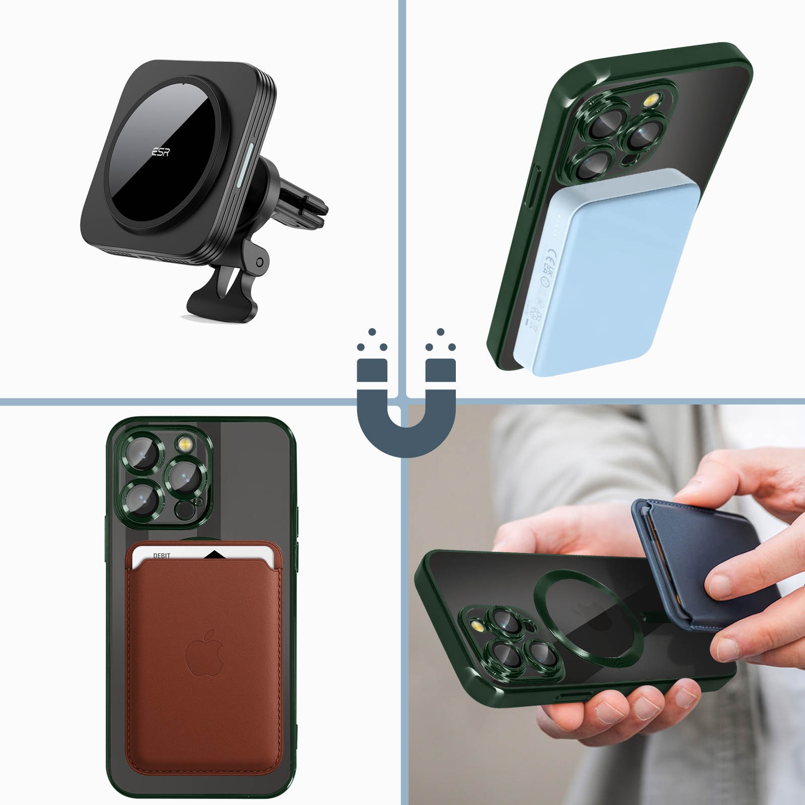 Coque iPhone 14 Pro Max antichoc silicone vert chrome protégeant les objectifs photo