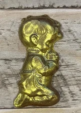 12 Gold Dusted Praying Boy Communion Chocolate Party Favors