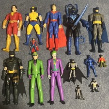 14 X Marvel DC Action Figure Toy Bundle Batman Riddler Joker Flash Blue Beetle