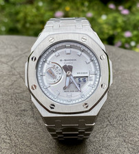 New Casio G-Shock GA2100 Custom added Stainless steel Bracelet All Silver Color