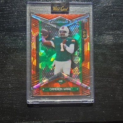 15/15 Orange Cracked Ice PRC Cam Ward numberd  15/15 Football.