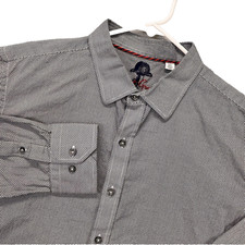 Robert Graham Shirt Mens XL White Black Classic Fit Geometric Button Front