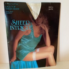 LACE TOP White Sandalfoot Vintage Size A Thigh Highs Sheer Intrigue