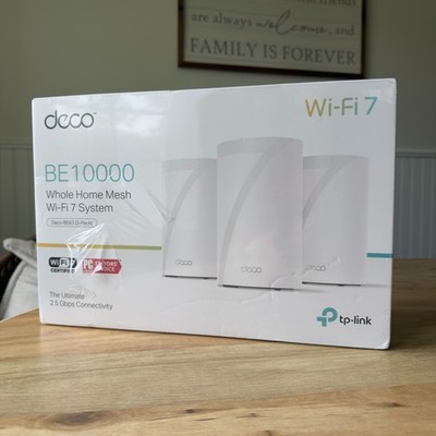New TP-Link Deco BE10000 Wi-Fi 7 Mesh System 3-Pack Deco BE63 Units 2.5 Gbps