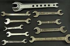 Lot 10 Vintage Open End Wrenches Implement FORD MHF FORGED STEEL USA Westline
