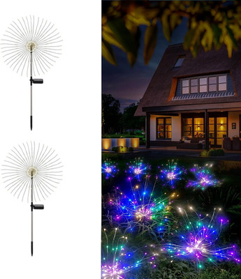 Luces Solares 150 LED 8 Modos 2 Pzs Multicolor Jardín Exterior Fiesta Camino