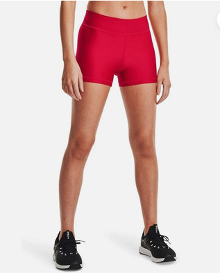 Under Armour Women's Compression Mid-Rise Shorty Shorts TP/ECH (RED) New SMALL