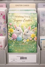 🐣 Grandmark Greetings Joyous Easter Card – Bunnies & Eggs 5x7