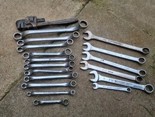 JobLot Vintage Britool Spanners Metric af Whitworth, also a Snap-on facom 