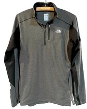 The North Face Quarter Zip Flashdry Womens Top L Gray w/Black Ventilation Panels