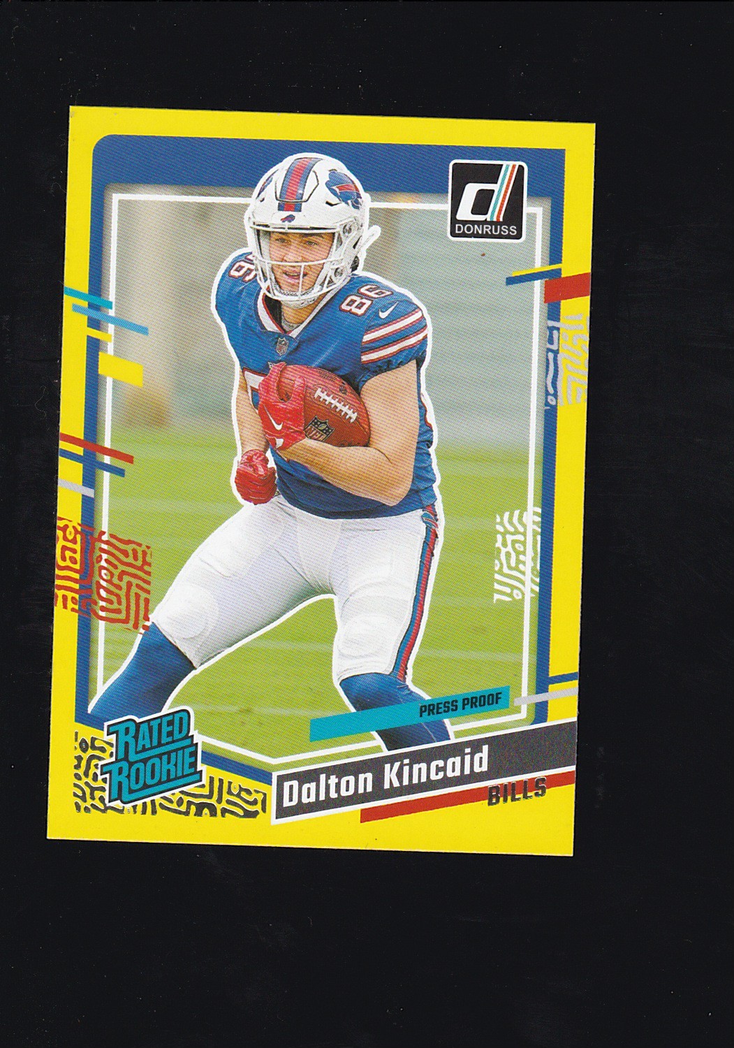 2023 Panini Donruss - Rated Rookie Dalton Kincaid #308 Press Proof Yellow (RC)