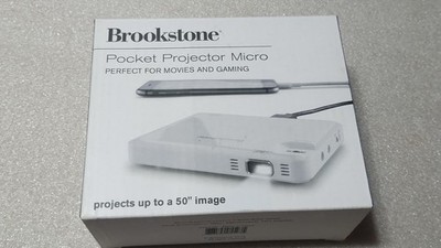 Brookstone Pocket Projector Micro Portable HDMI Mini Projector New