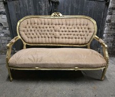 Antique Vintage French Louis Rococo Gold Sofa