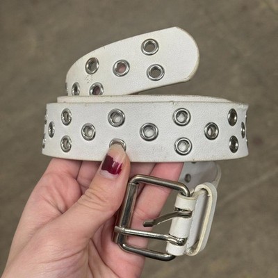 Vintage Y2K Terranova White Grommet Belt