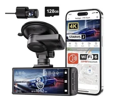 New Dash Cam Redtiger F7N Touch 4K 128GB Card 5.8G WiFi GPS Voice Control Sealed