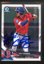 2018 Bowman Chrome COLE BRANNEN Signed Card autograph auto RED SOX