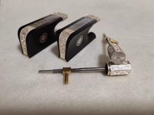 Ebony Viola Bow Frog with Carved Pure Silver Mounted,Rare bow frog for viola