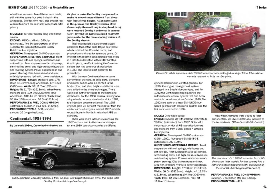 Bentley Cars 1933 to 2020 Turbo R Continental Mulsanne Brookland Azure book - Image 2 of 4