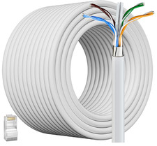 Cat 6 Shielded Ethernet Cable 328ft/100M 20 RJ45 , Outdoor Indoor, White  High