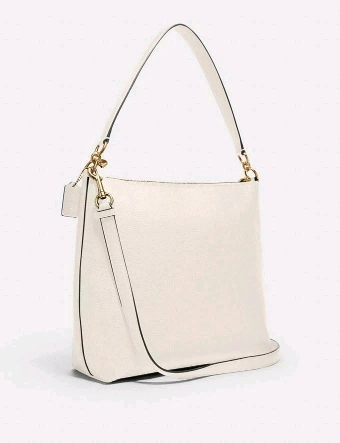 NEW COACH CHALK PEBBLE LEATHER MARLON HOBO PURSE HANDBAG TOTE BAG WOMENS NWT - Image 2 of 4