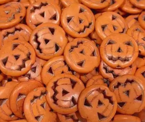 Stone Orange Pumpkin Beads Halloween Jewelry And Craft Making 12mm Qty:9 - Picture 1 of 2