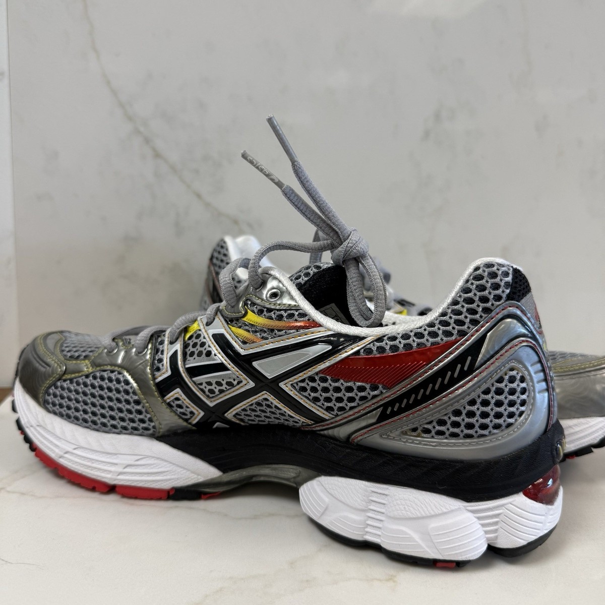 Asics Mens Gel Nimbus 13 Size 8 T142N-9301 Lightning/White/Fire | eBay