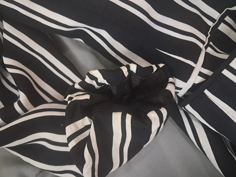 Blazer Chaqueta Talla 1x 16W Frente Abierto por Alfred Dunner Rayas Negro Blanco Foto 2 de 4