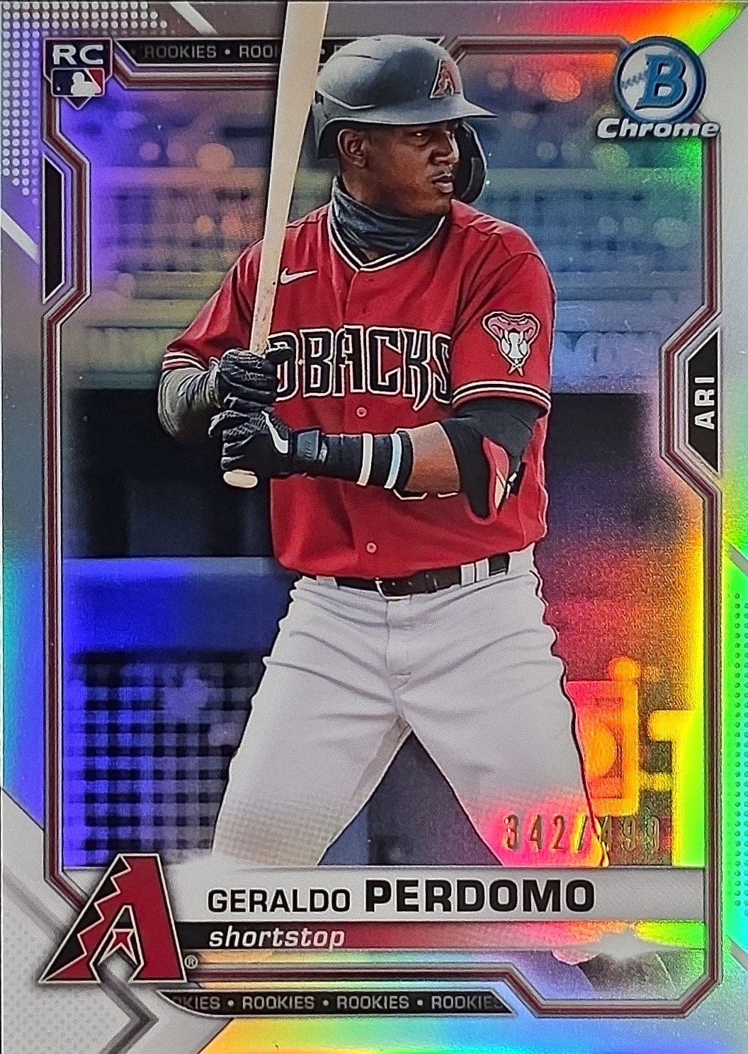 2021 Bowman Chrome - Geraldo Perdomo #98 Refractor /499 (RC)