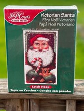 Victorian Santa J P Coats Latch Hook 16"x32" Art 25182 Made in the USA