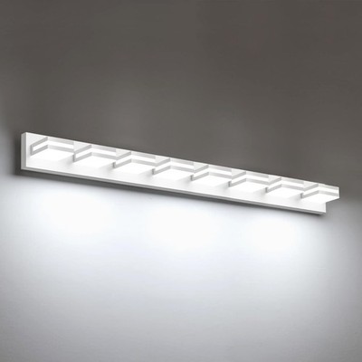 LED Bathroom Vanity Lights 8 Light 360 Rotate 48In Dimmable White IZORRO Modern