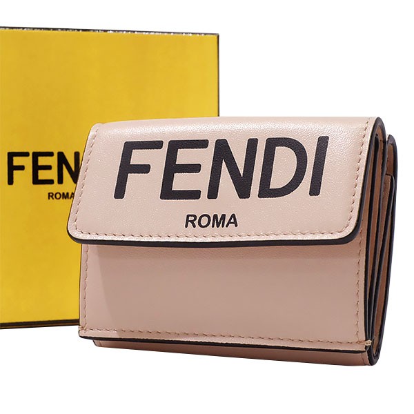 Fendi Micro Tri-Fold Wallet 8M039Leather Pink Tri-Fold For Women