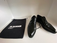 JIL SANDER NAVY Black Calf Skin Leather Lace ...