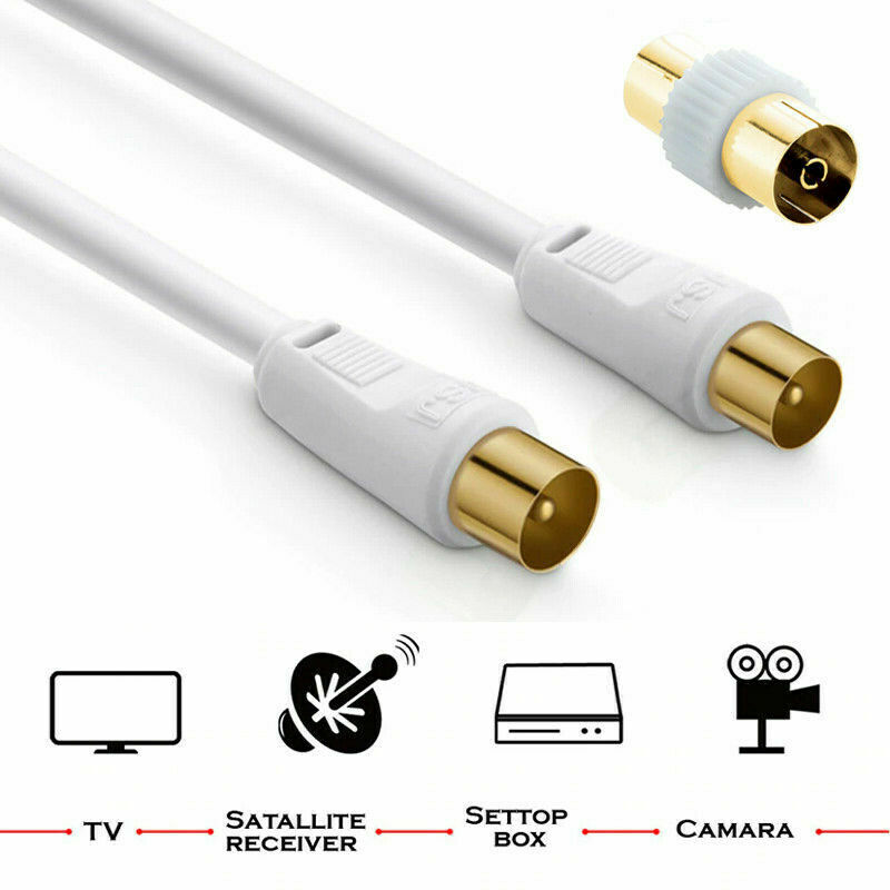 3M Satellite Aerial Male Coaxial Digital TV Cable Extension Fly Lead F