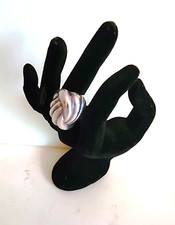 VINTAGE 925 STERLING SILVER PUFFY RIBBED RING SIZE 5 1/2 MADE IN MEXICO 19 GRAMS